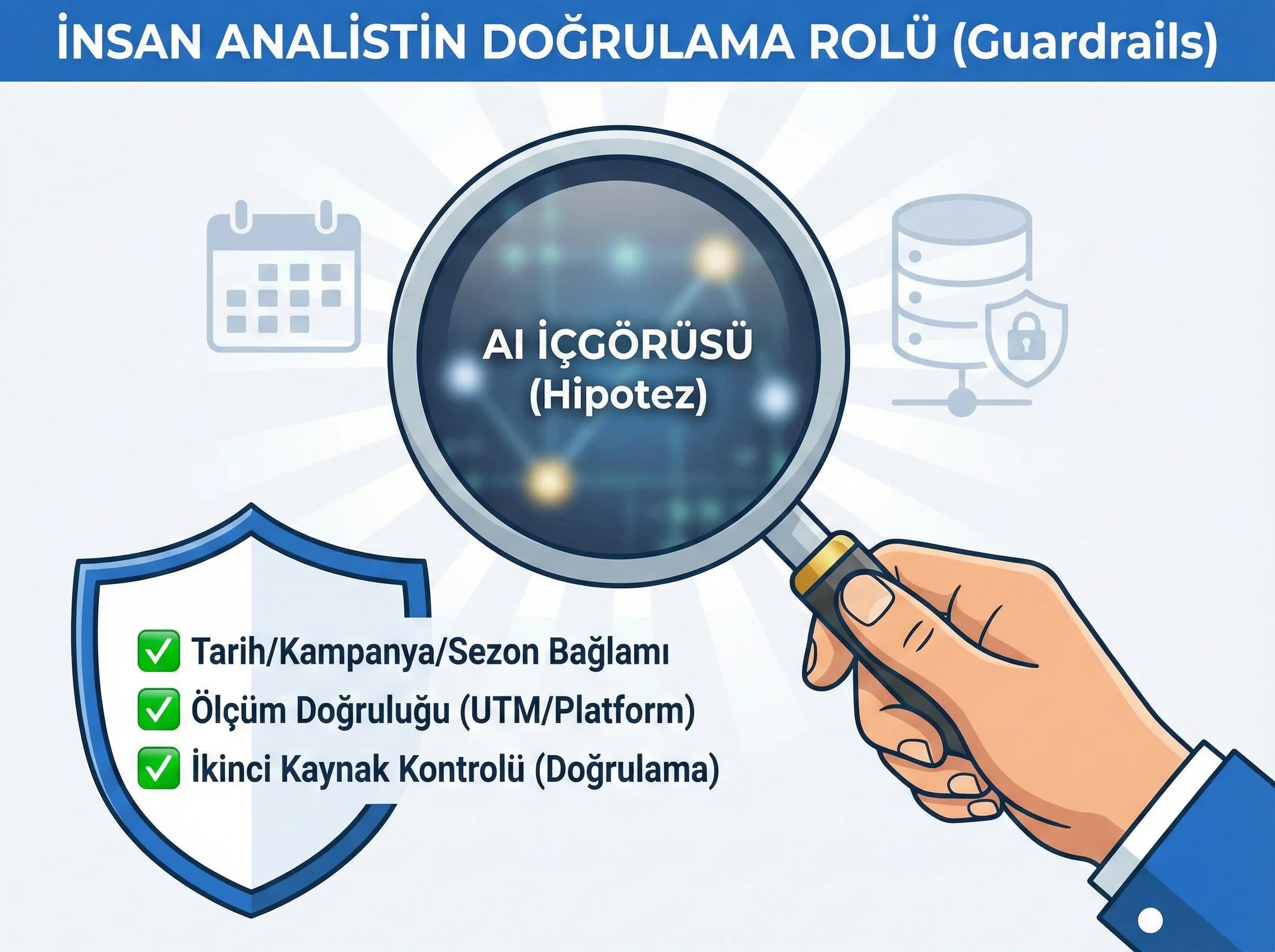 İnsan analist rolü ve doğrulama adımları, bağlam kontrolü, ölçüm güvenliği