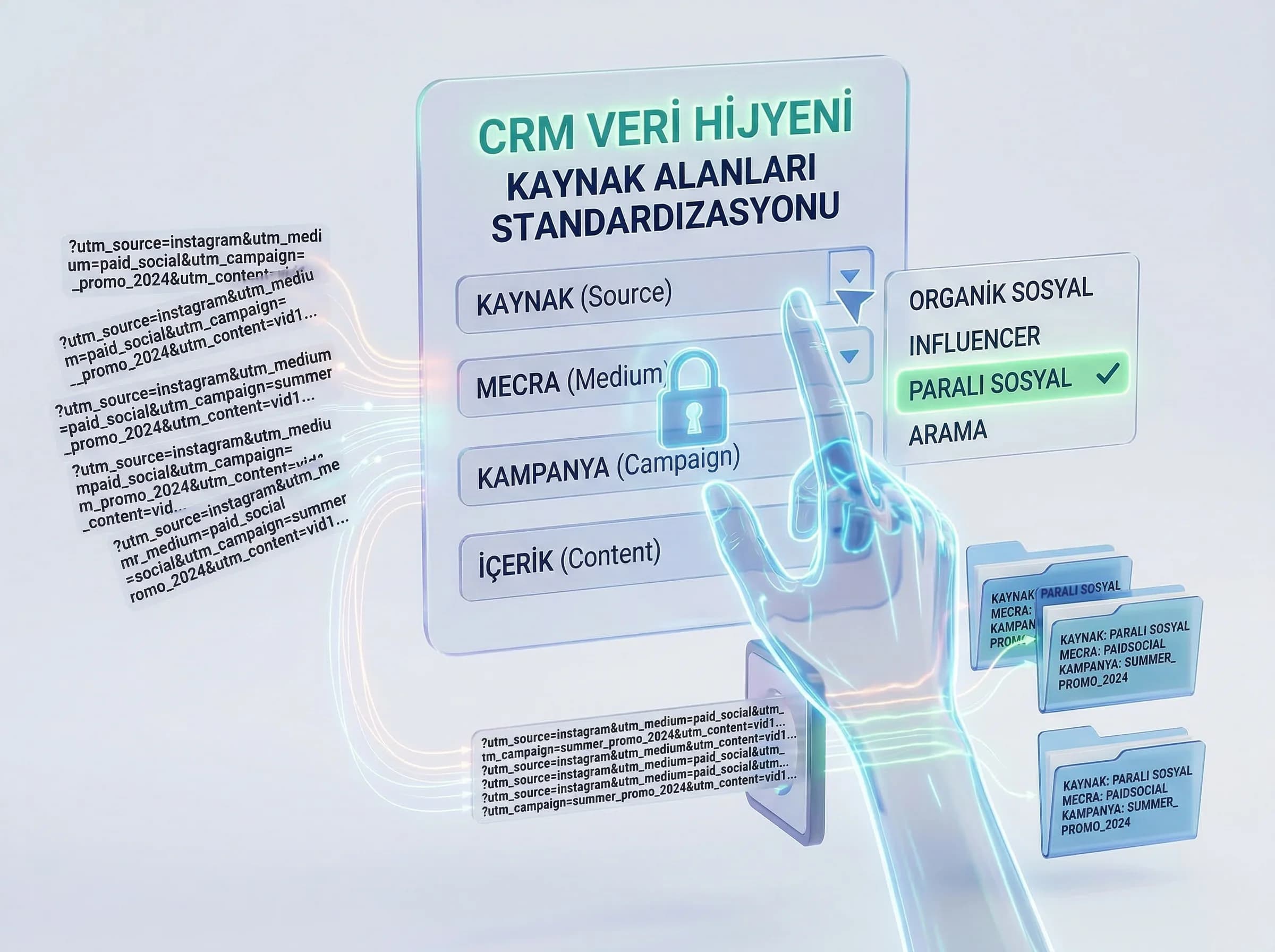CRM source medium campaign standardı, UTM mapping, güvenilir gelir atribüsyonu