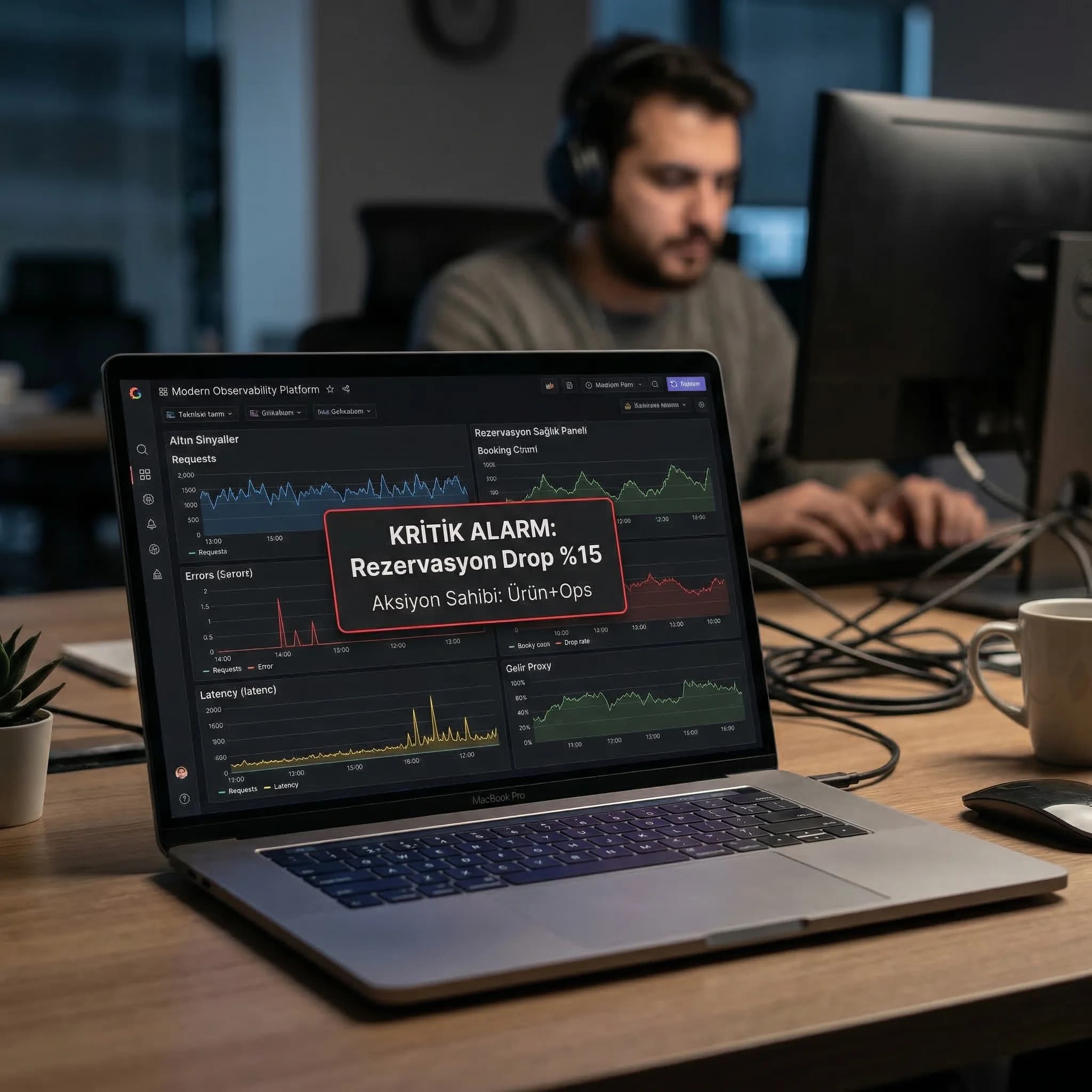 Dashboard ve alert deliverables kartı, teknik ve iş ekipleri için görünürlük