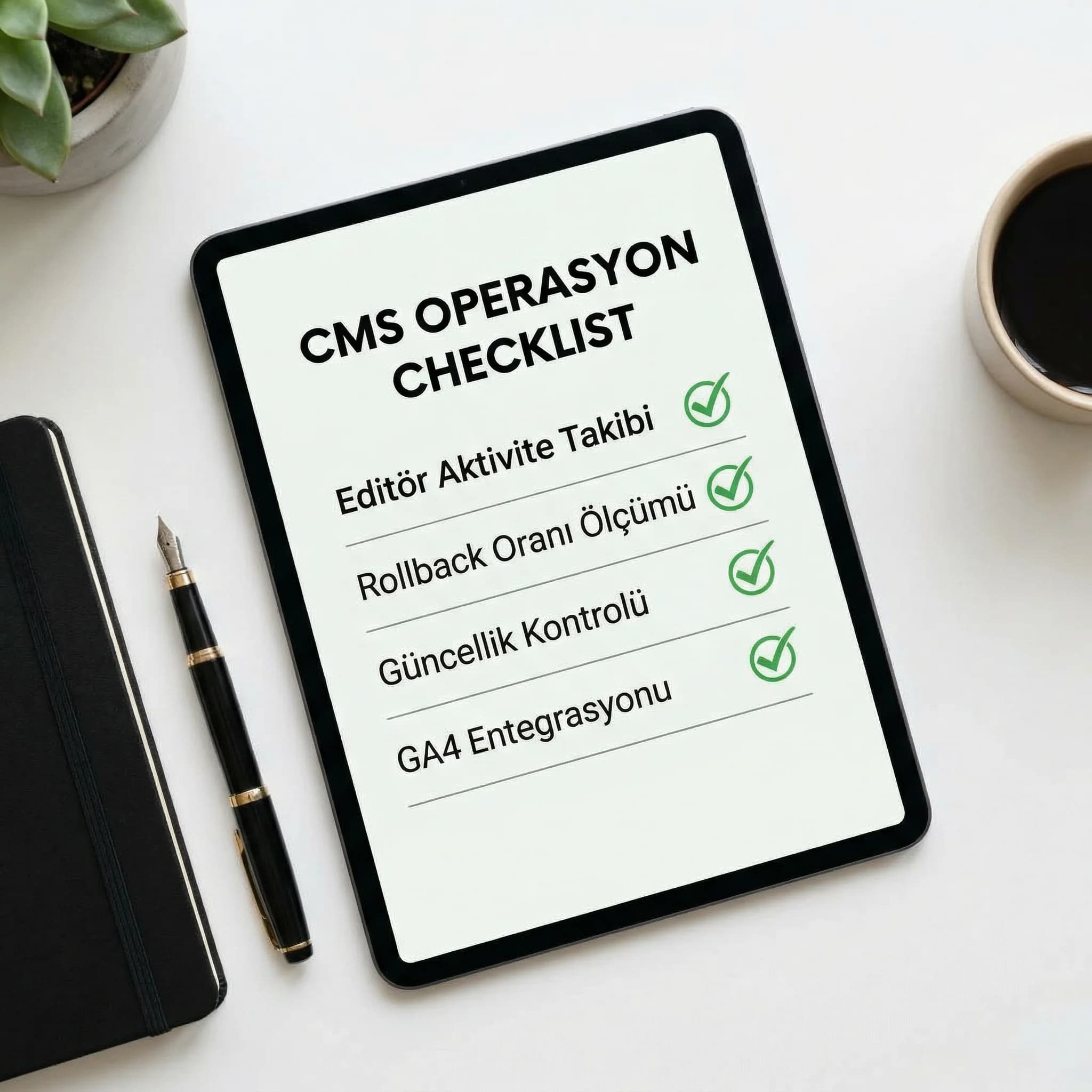 CMS operasyon checklist kartı, içerik ve ürün ekipleri bağlamı