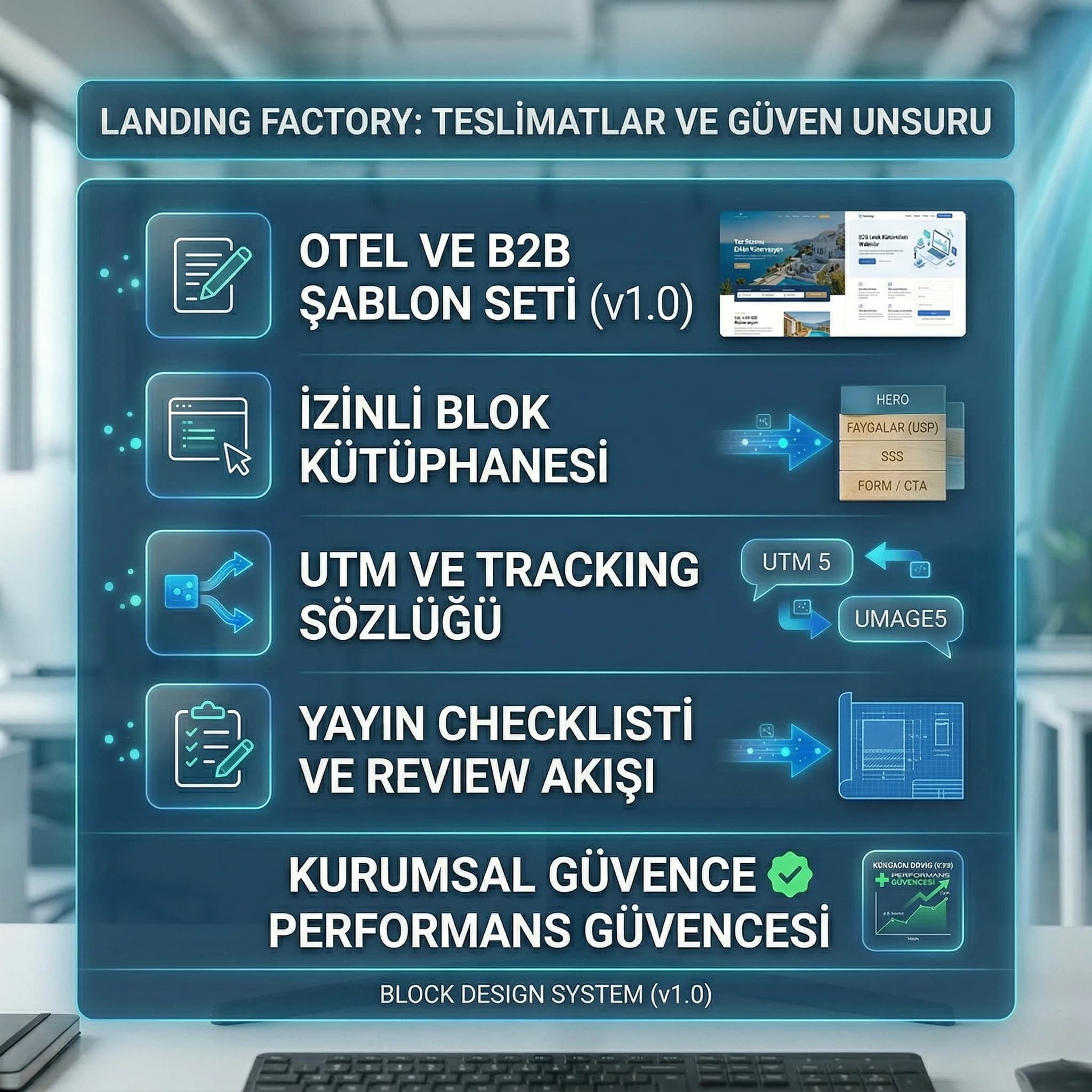 Kampanya template ve blok yapısı görseli, UX tutarlılığı bağlamı