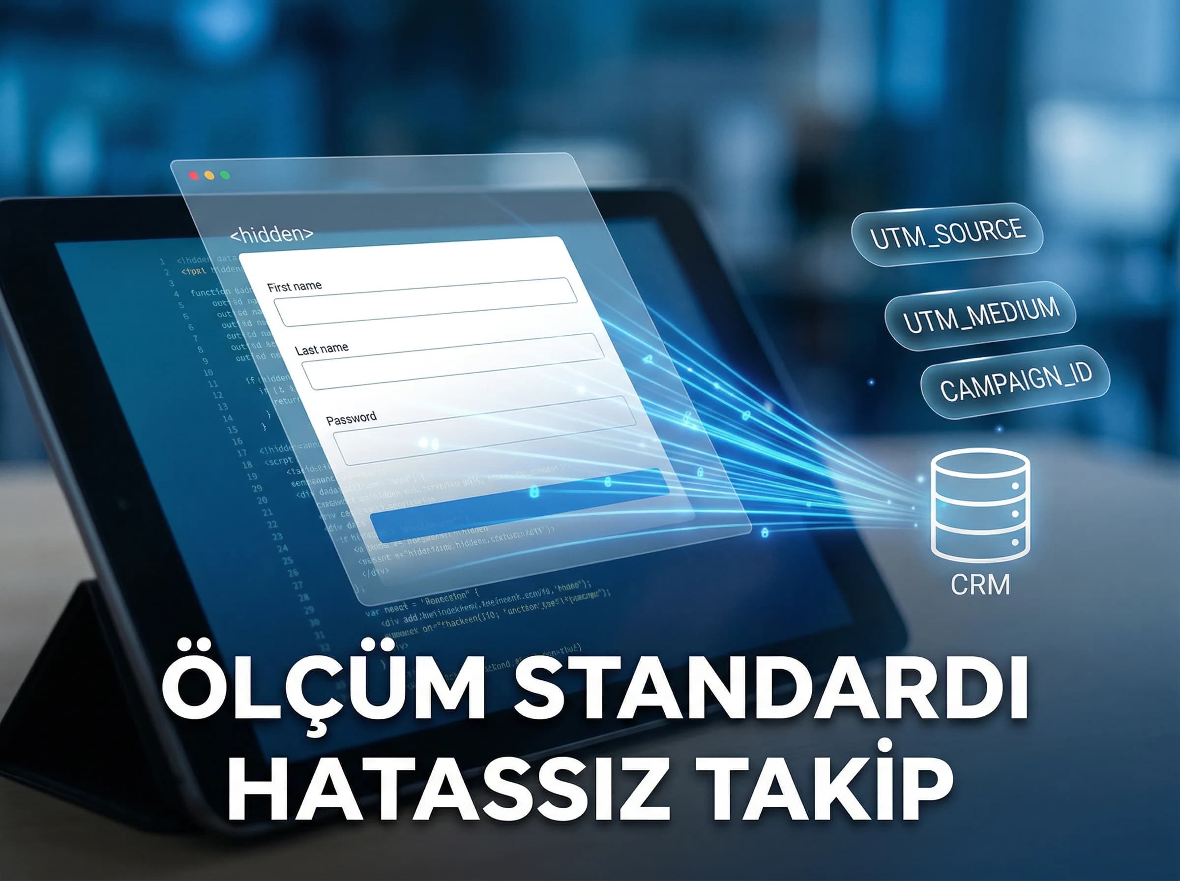 Form UTM tracking standardı görseli, ölçüm ve raporlama bağlamı