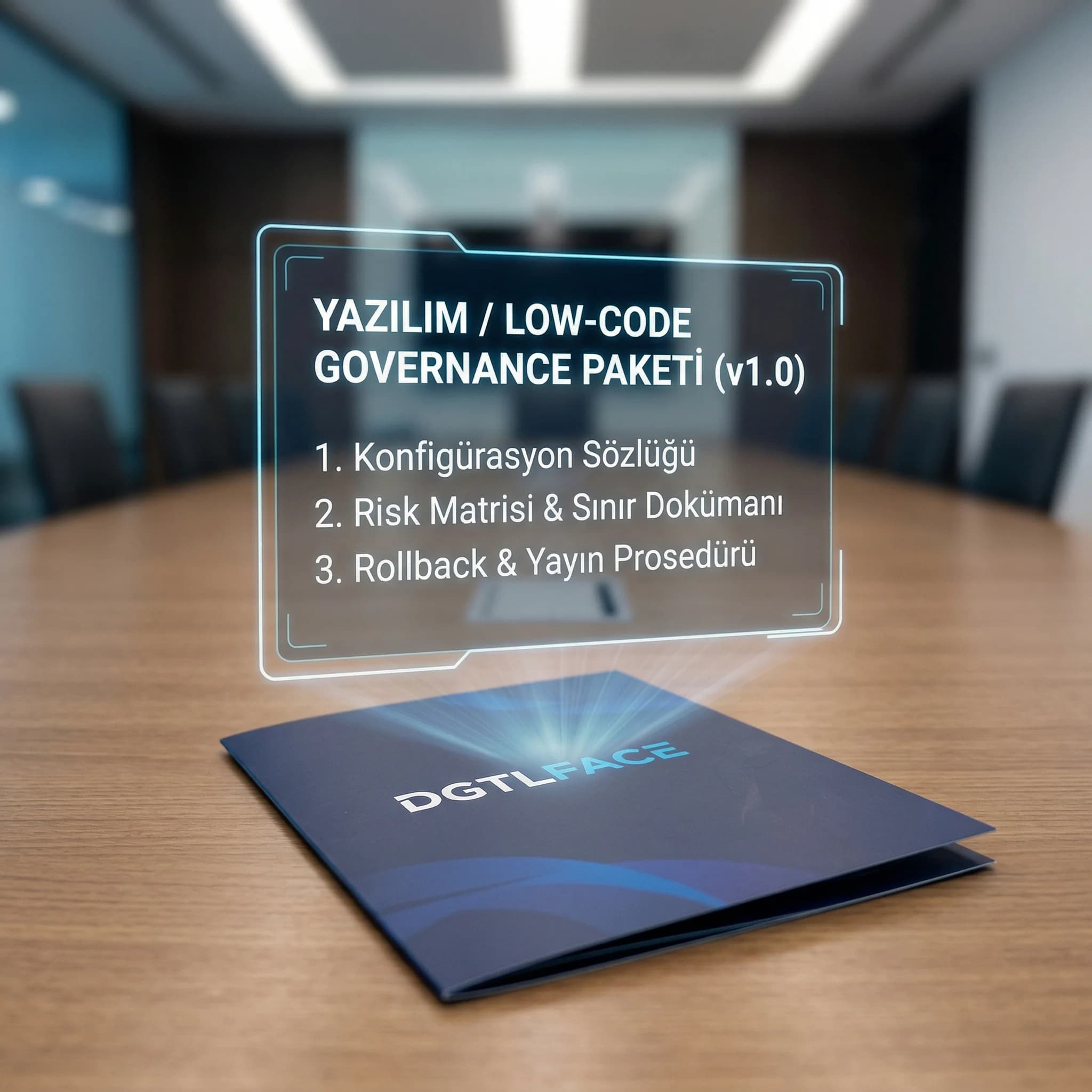Konfig sözlüğü ve governance deliverables kartı, güven unsuru bağlamı