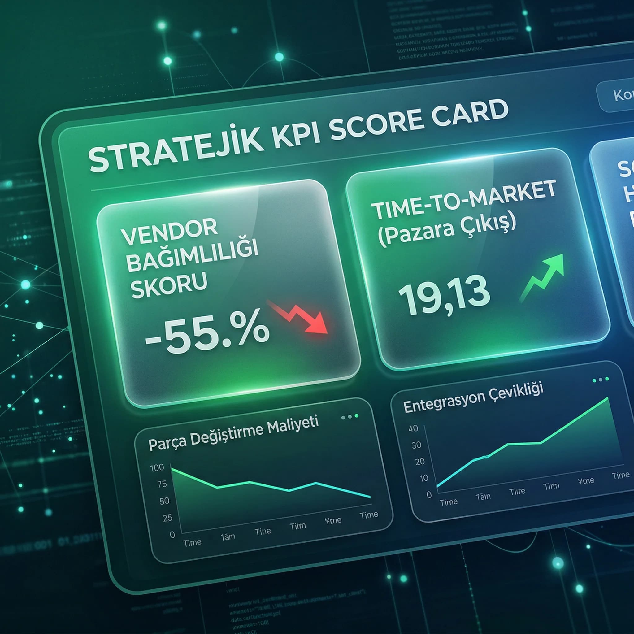 Vendor bağımlılığı ve time-to-market KPI kartı, strateji bağlamı