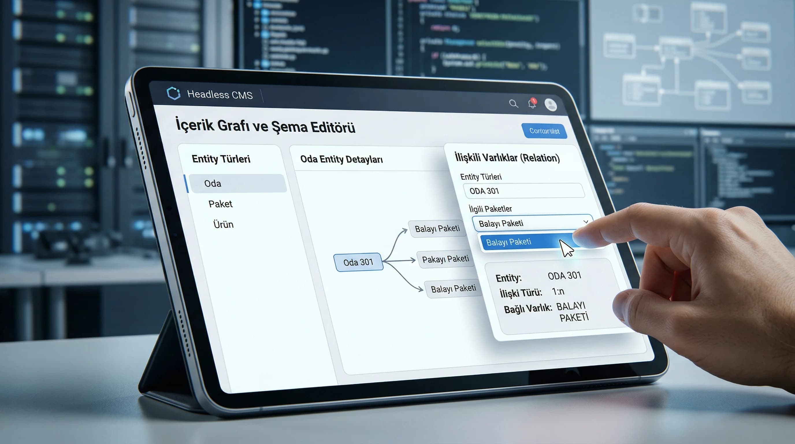 Entity relation model özeti, schema-driven CMS bağlamı