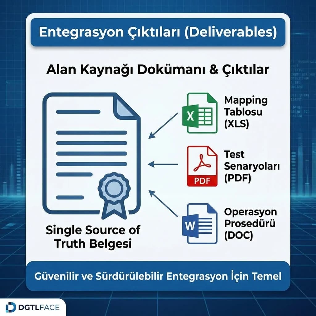 Alan kaynağı dokümanı ve entegrasyon çıktıları, güven unsuru bağlamı