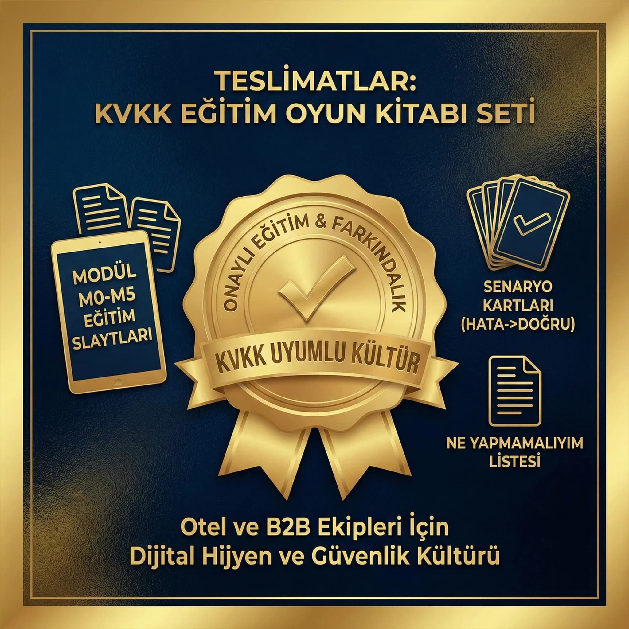 Eğitim materyali ve senaryo kartları deliverables, otel ve B2B