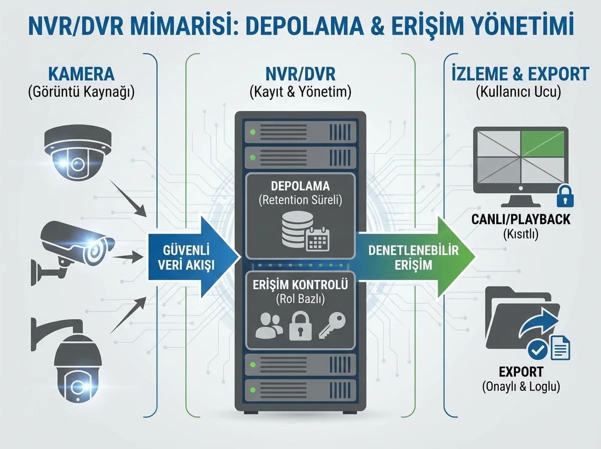 NVR DVR depolama ve erişim mimarisi bölümü ayırıcı, CCTV yönetimi