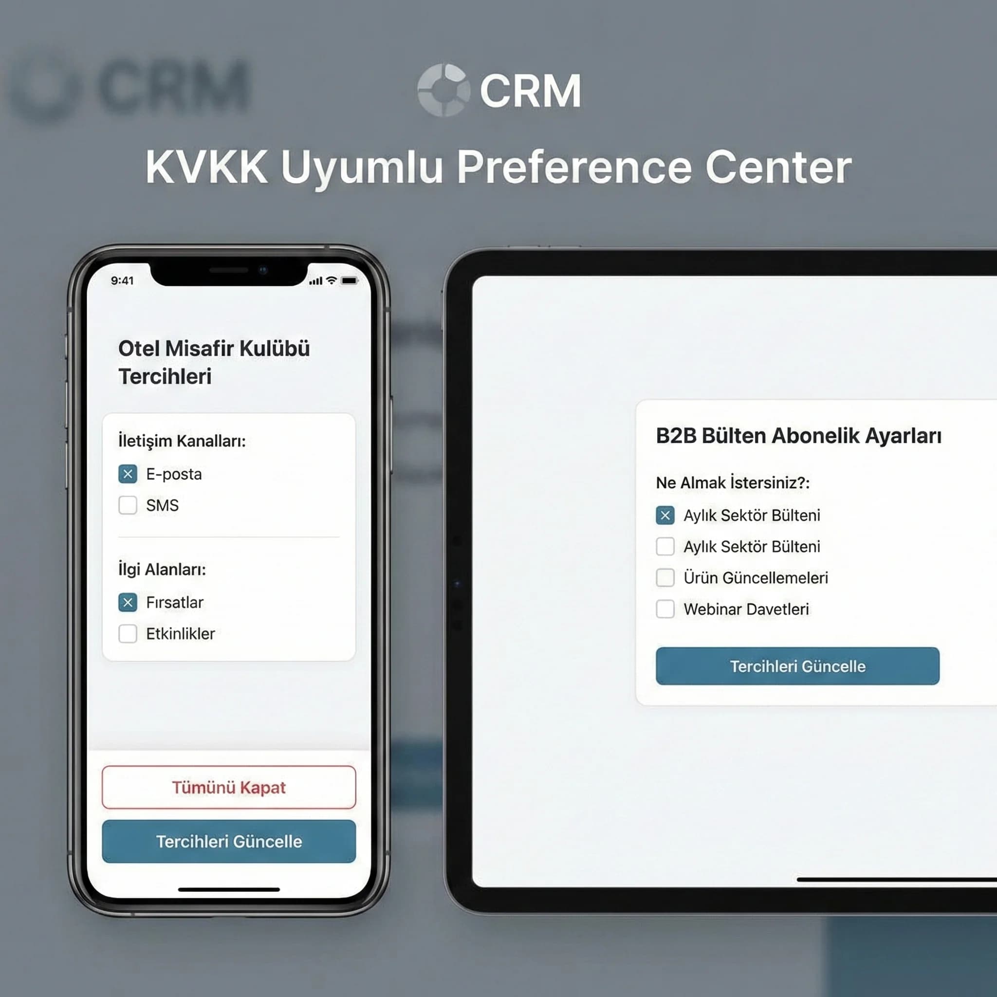 Unsubscribe ve opt-out akışları bölümü ayırıcı, KVKK uyumlu iletişim
