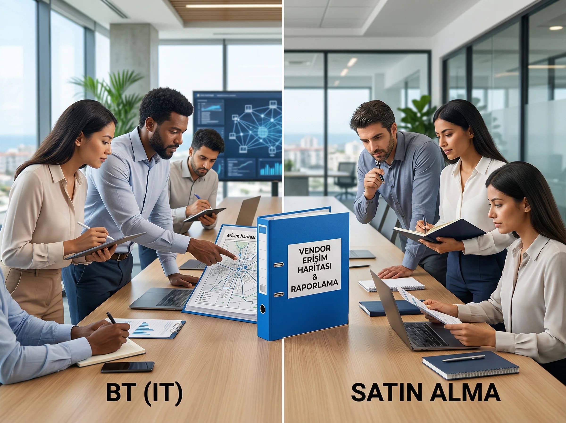 Vendor entegrasyon ve erişim akış diyagramı, token log ve panel kontrolleri