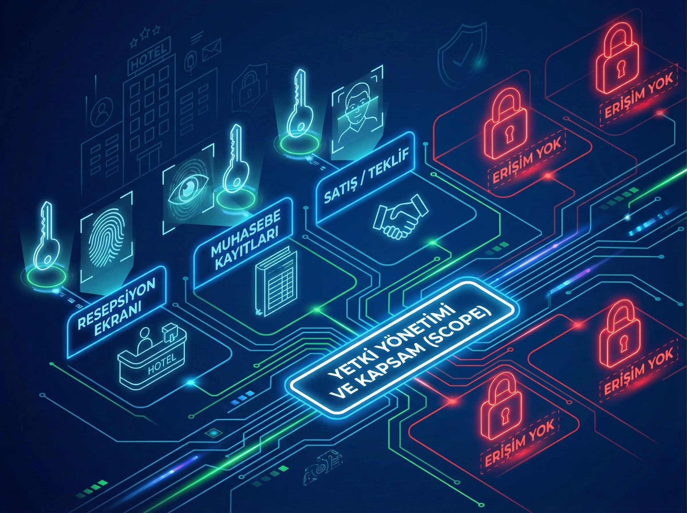 Yetki yönetimi bölümü ayırıcı, otel operasyon güvenliği