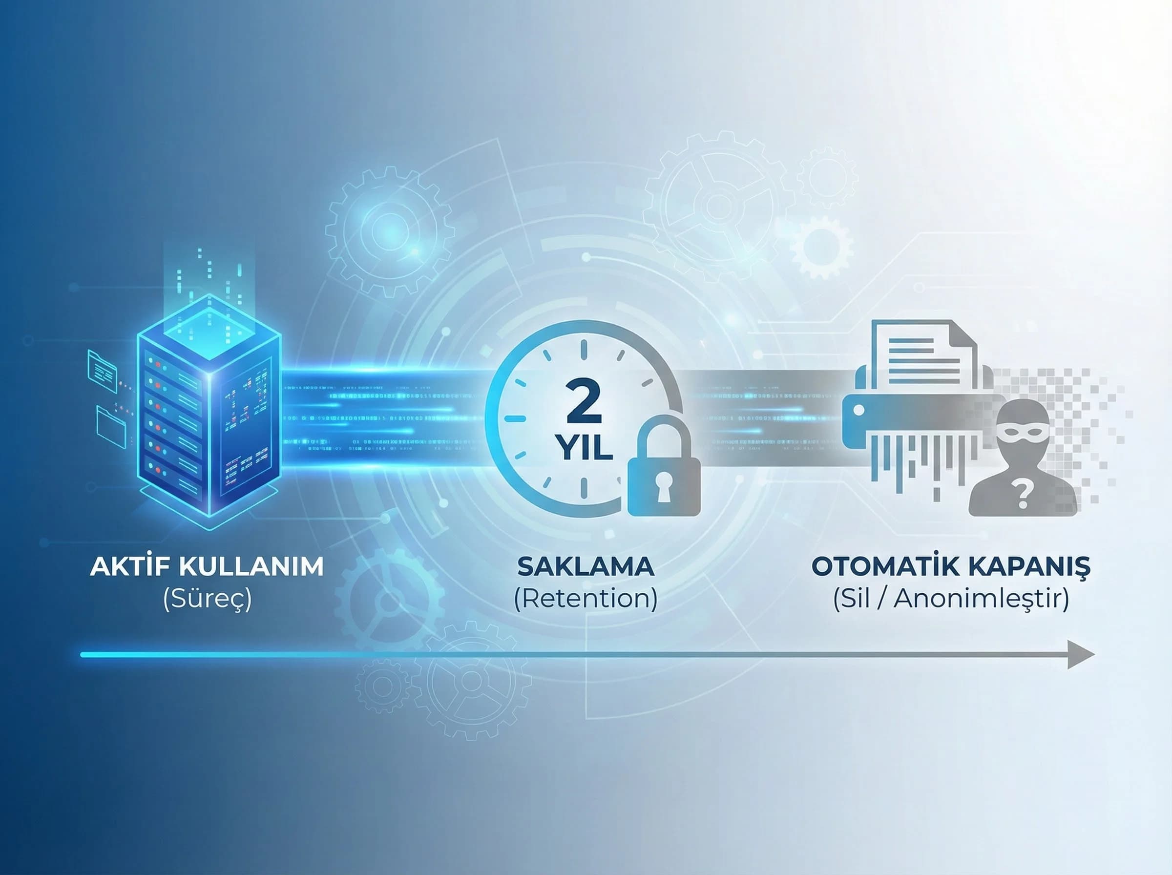 Retention politikası bölümü ayırıcı, otel veri yaşam döngüsü