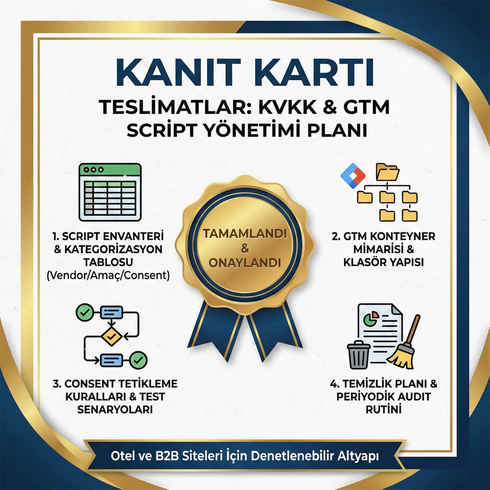 Script envanteri ve GTM consent planı teslimleri, otel bağlamı
