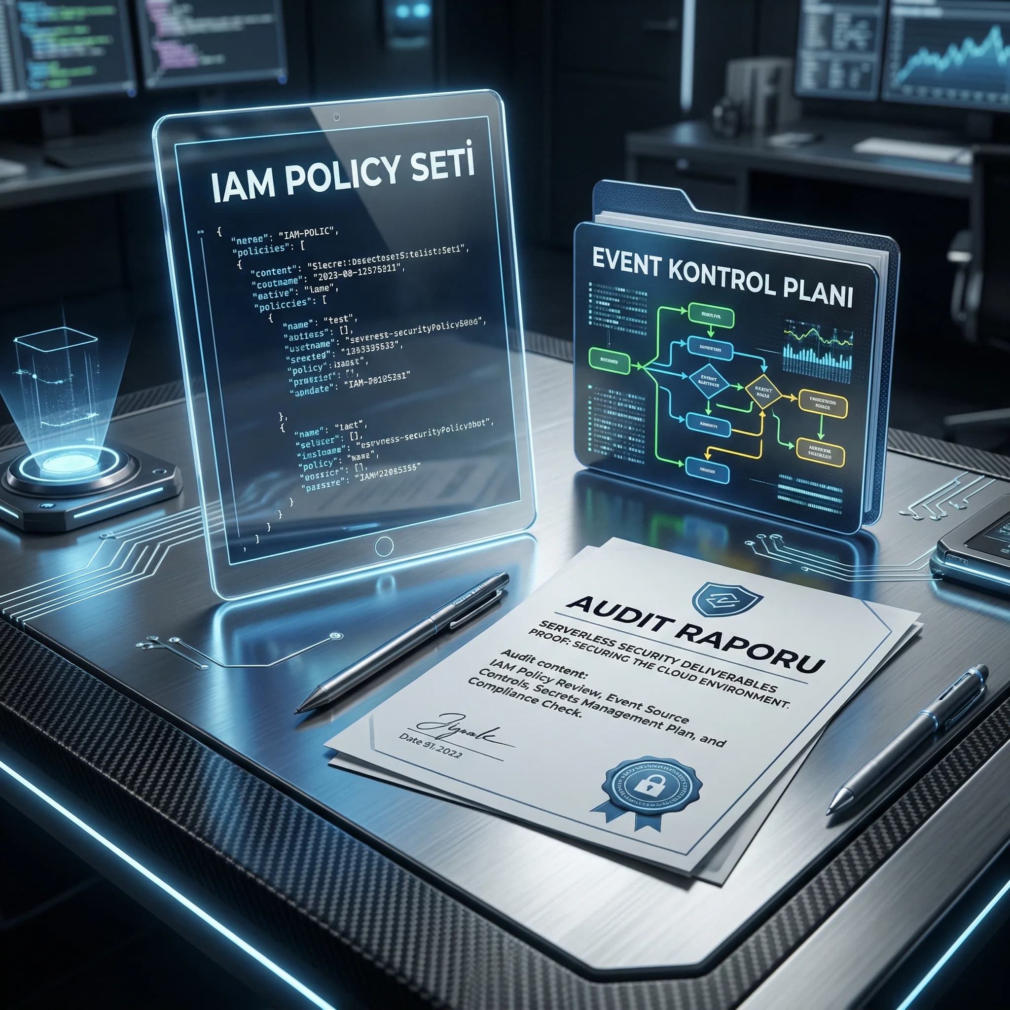 Serverless güvenlik deliverable seti, IAM policy ve event kontrol planıyla sürdürülebilir güvenlik