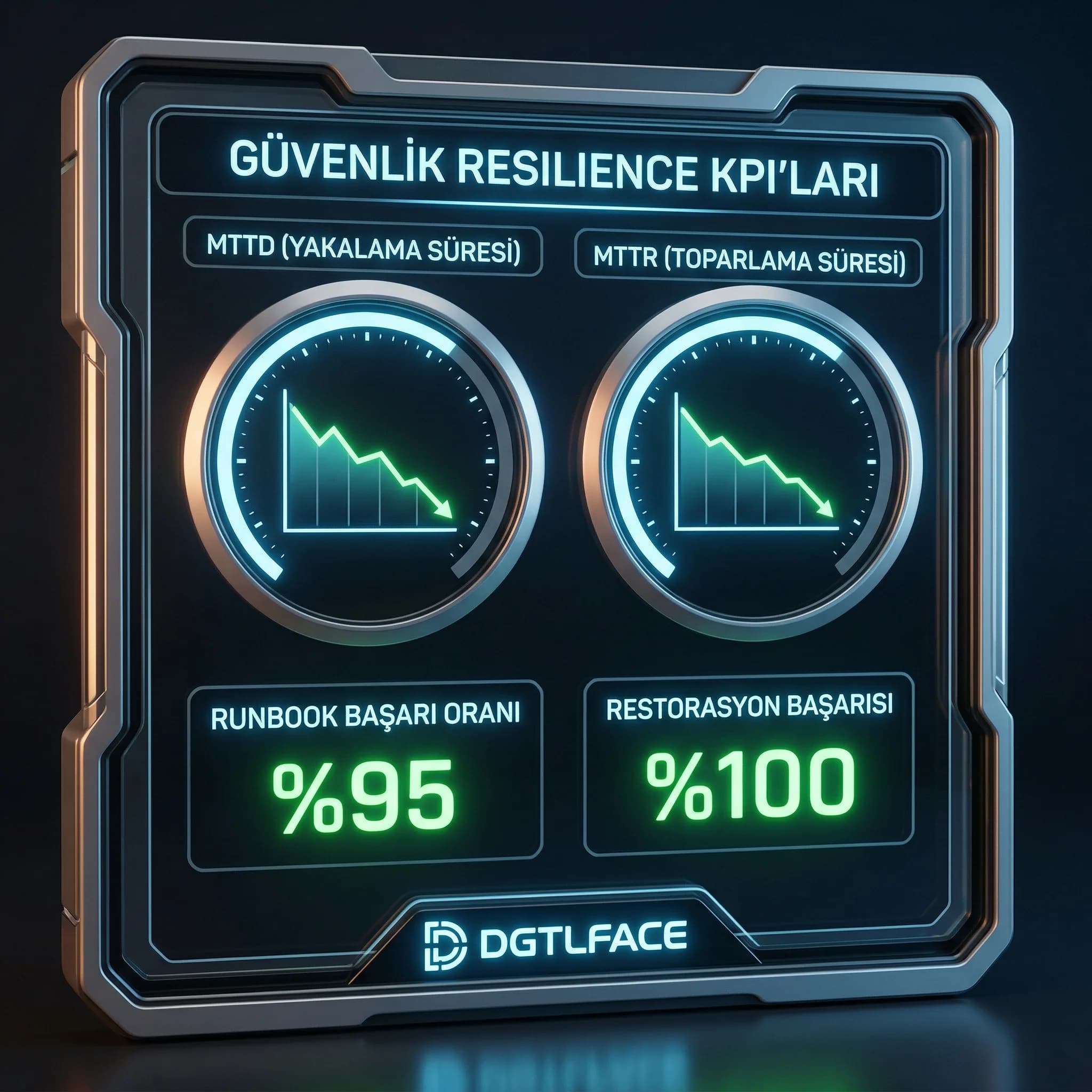 MTTD MTTR ve runbook başarı KPI paneli, güvenlik dayanıklılığı ölçümü