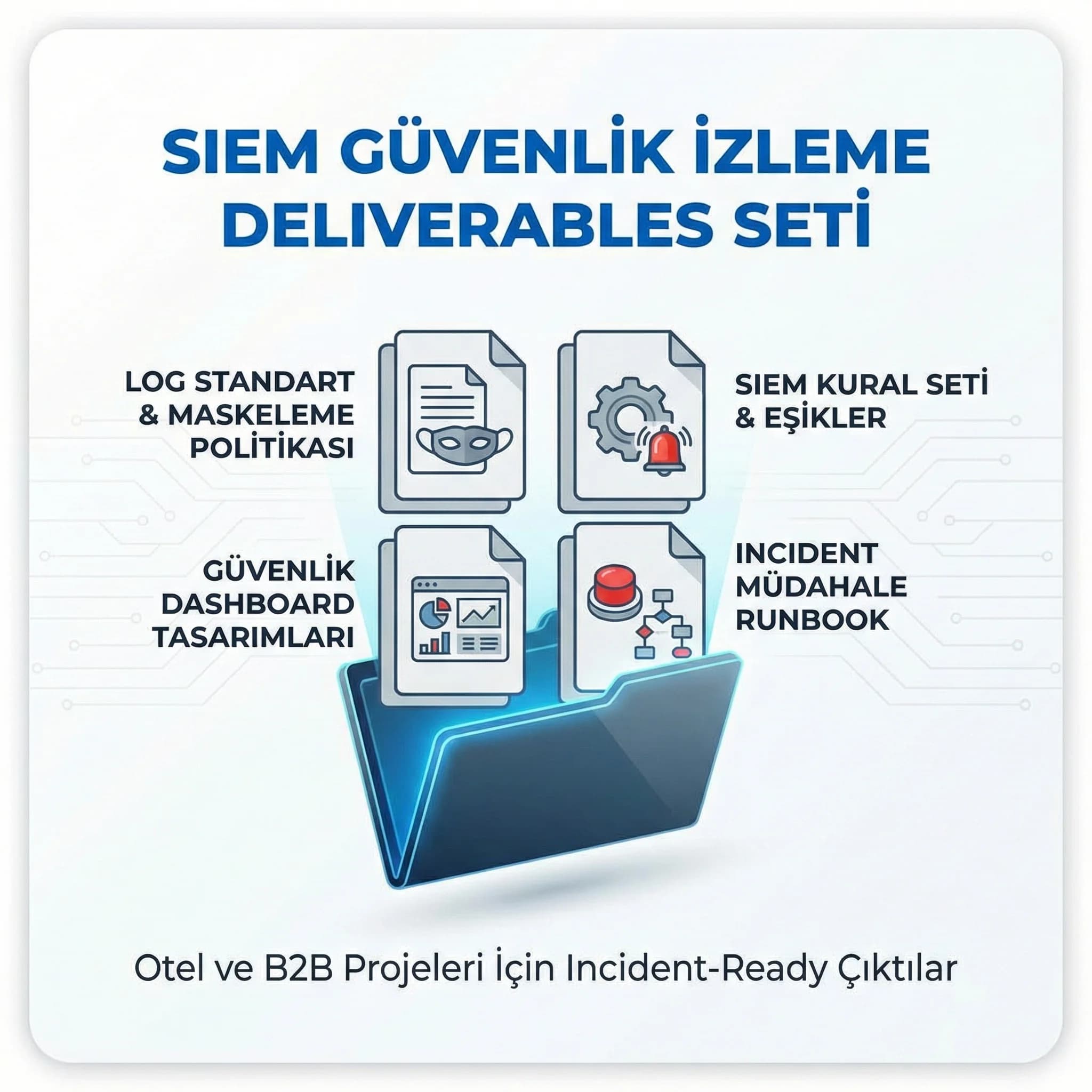 SIEM deliverable seti, kural seti ve dashboard ile incident-ready güvenlik izleme