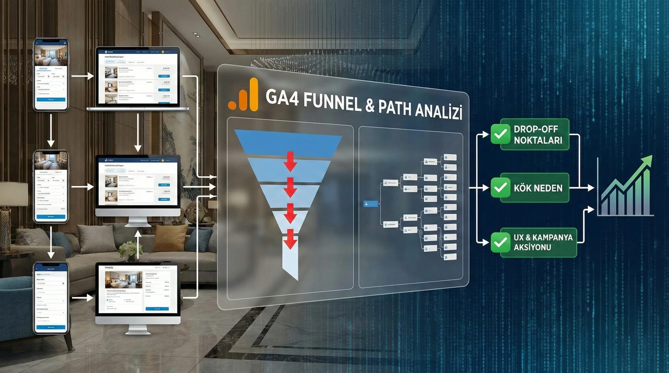 Funnel Path GA4 Funnel & Path ile Otel Rezervasyon Hunisi | DGTLFACE